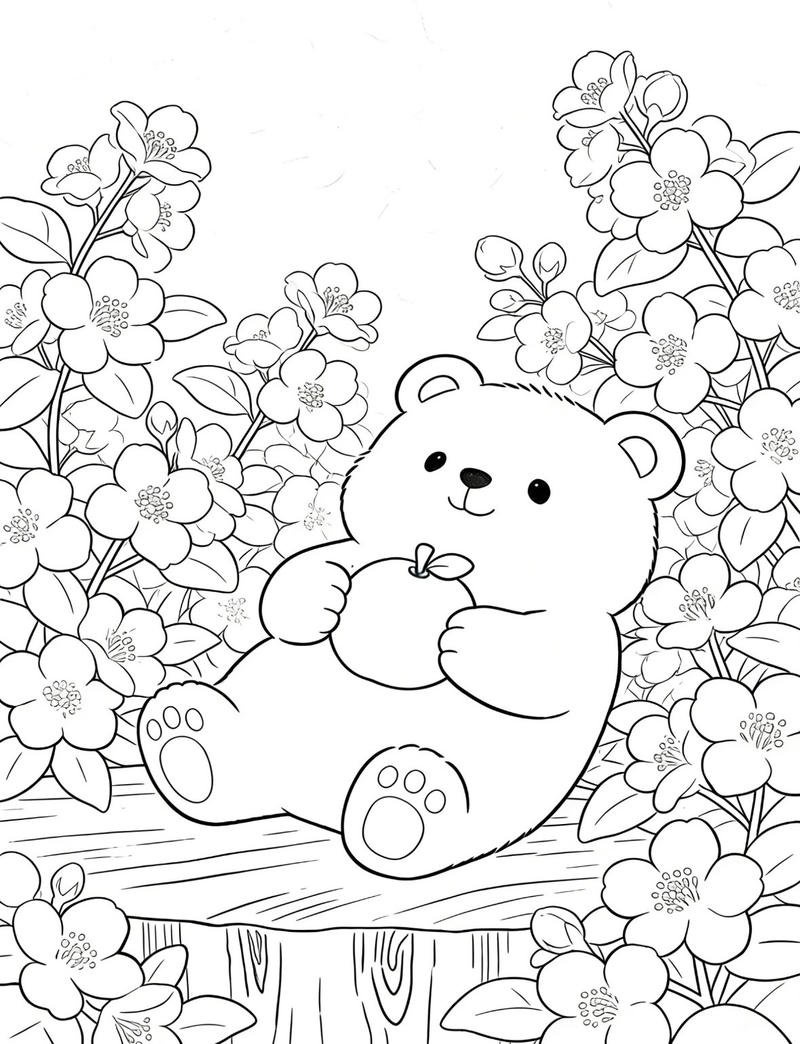 Tranh tô màu con gấu cho bé phát triển sáng tạo