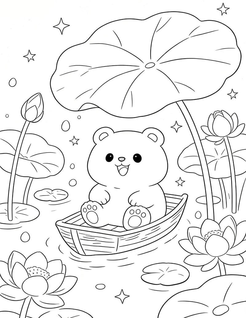 Tranh tô màu con gấu cho bé tập sáng tạo