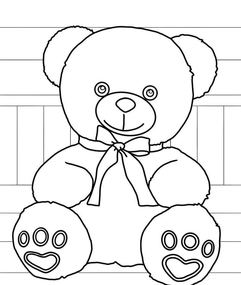 Tranh tô màu con gấu cute cho bé giải trí
