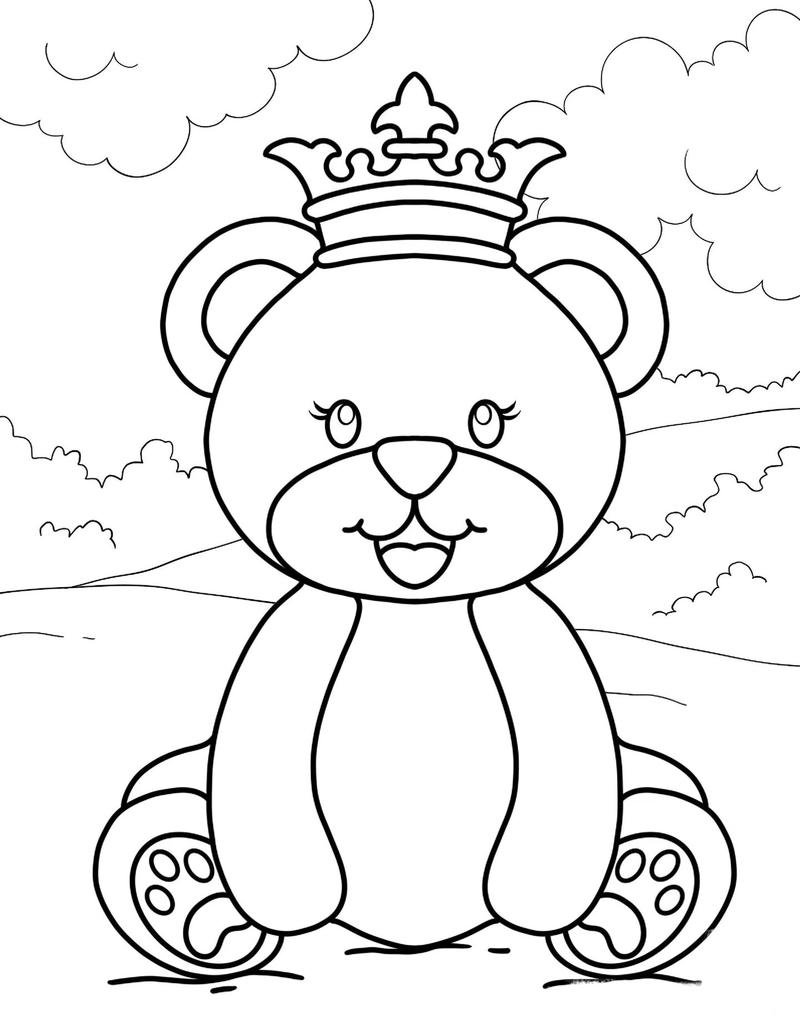 Tranh tô màu con gấu trúc cho bé học tô