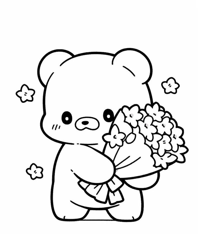 Tranh tô màu con gấu trúc phong cách nhẹ nhàng