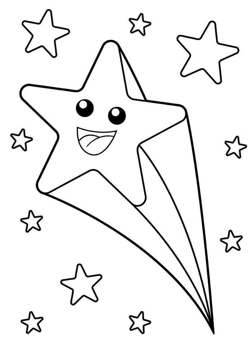 Tranh tô màu hình ngôi sao đơn giản