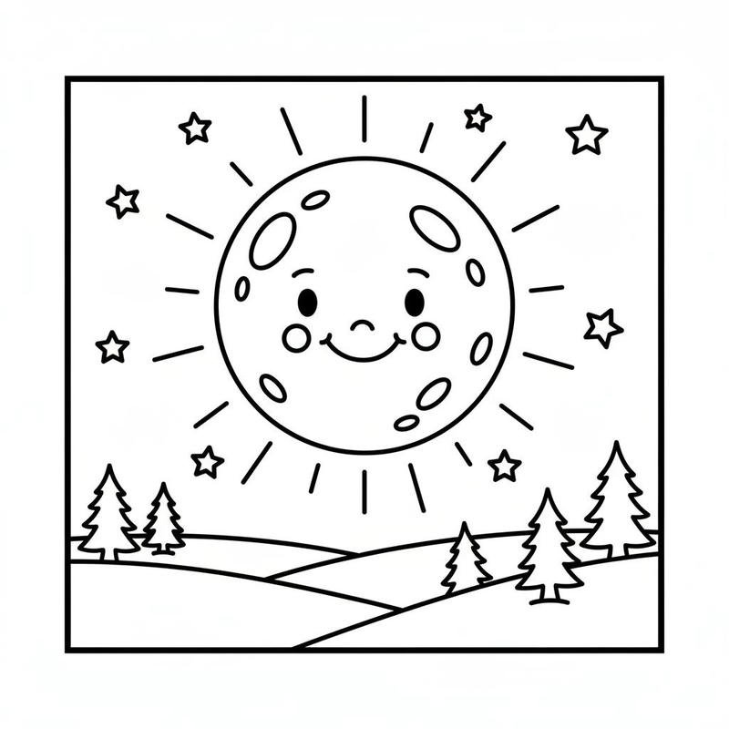 Tranh tô màu mặt trời với phong cách vui nhộn