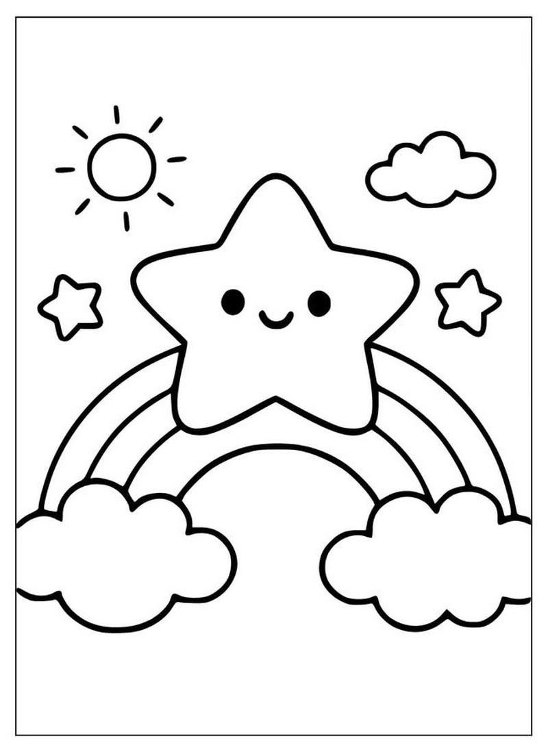 Tranh tô màu ngôi sao cho bé phát triển sáng tạo