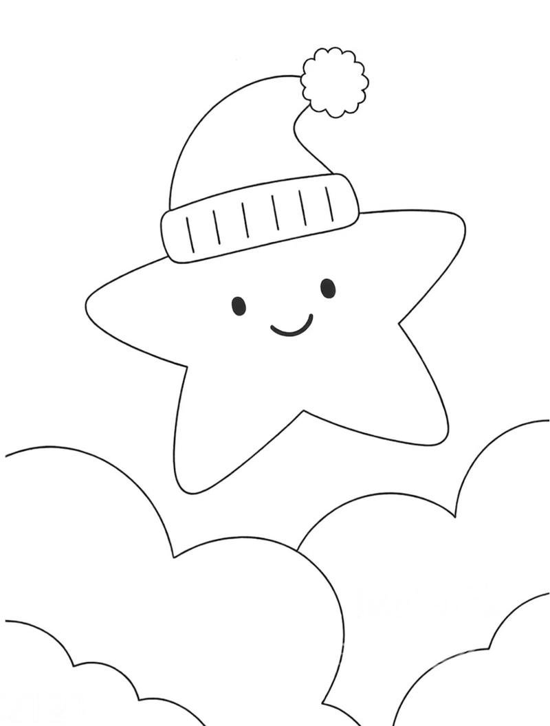 Tranh tô màu ngôi sao với hình dáng dễ thương