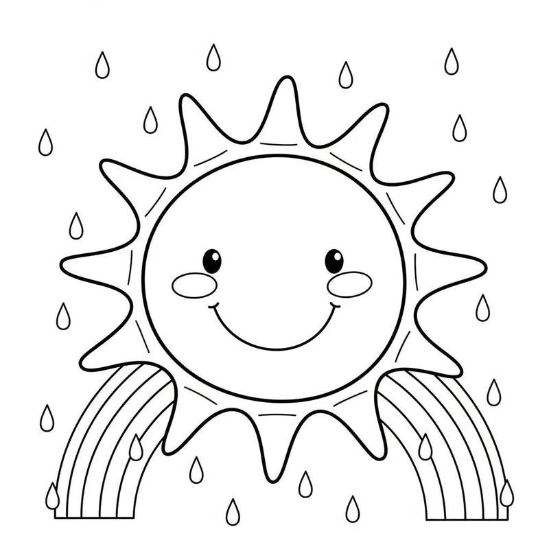 Tranh tô màu ông mặt trời cho bé luyện tay