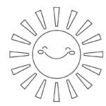 Tranh tô màu ông mặt trời và đám mây cho bé