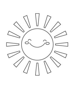 Tranh tô màu ông mặt trời và đám mây cho bé