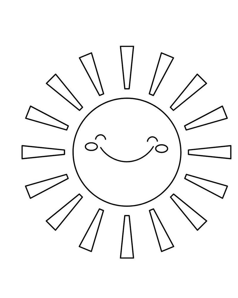 Tranh tô màu ông mặt trời và đám mây cho bé