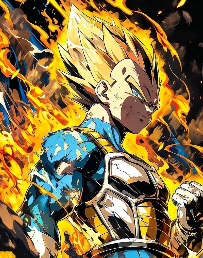 Vegeta trong trạng thái Super Saiyan đầy uy lực