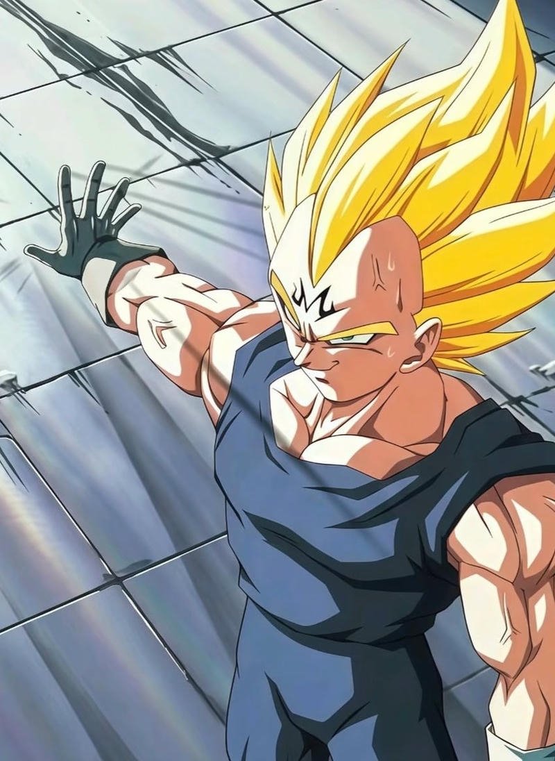 Vegeta với sức mạnh Saiyan trong trận chiến căng thẳng