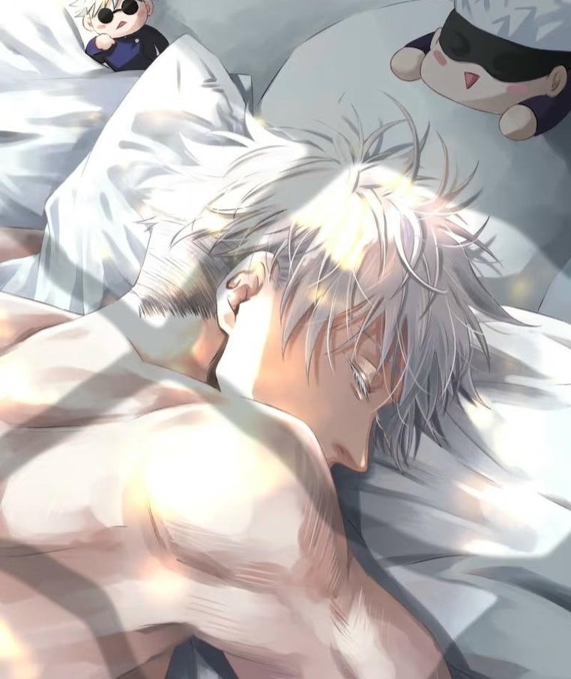 Ảnh Gojo Satoru anime đang ngủ