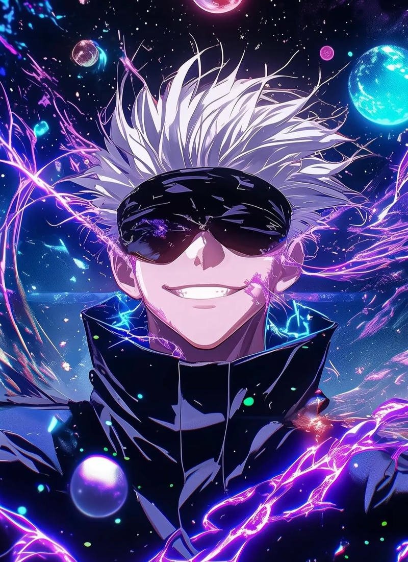 Ảnh Gojo Satoru anime trong không gian huyền ảo