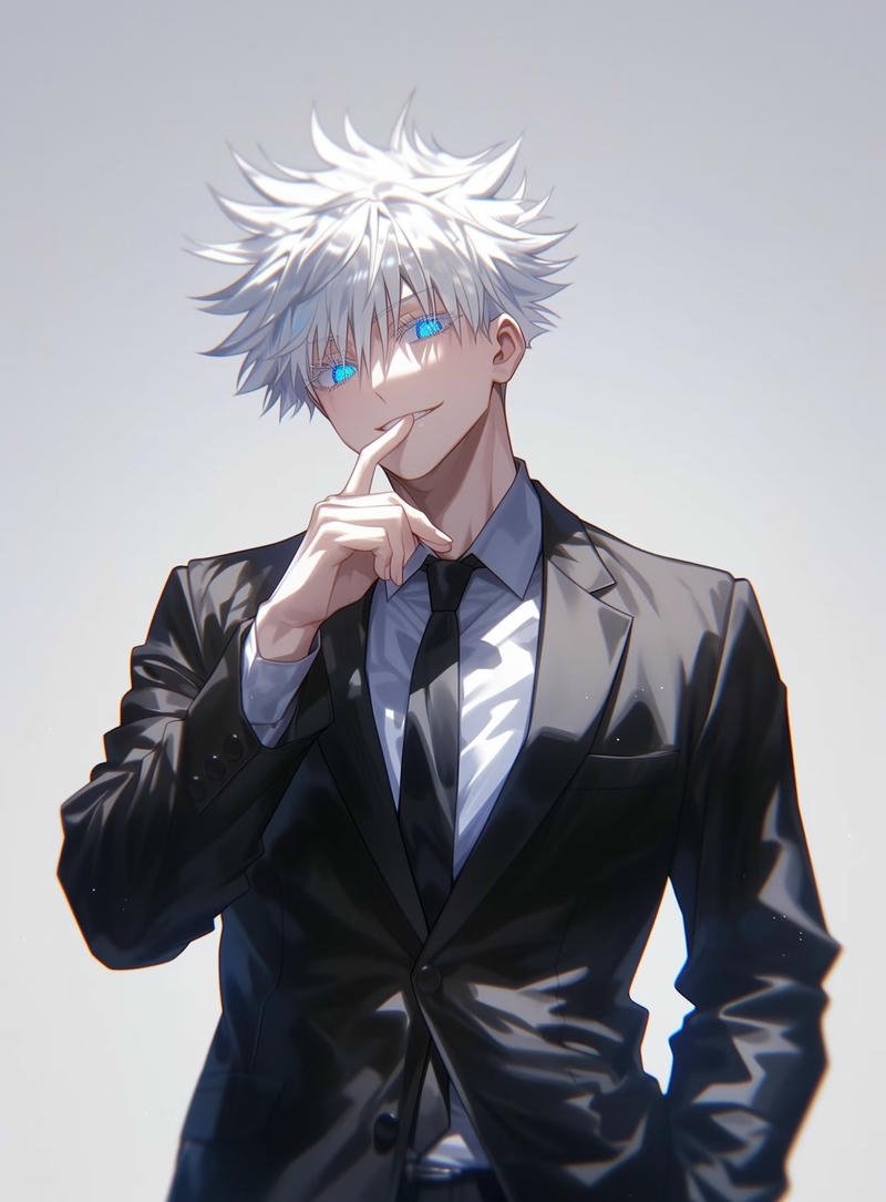 Ảnh Gojo Satoru anime với biểu cảm tự tin