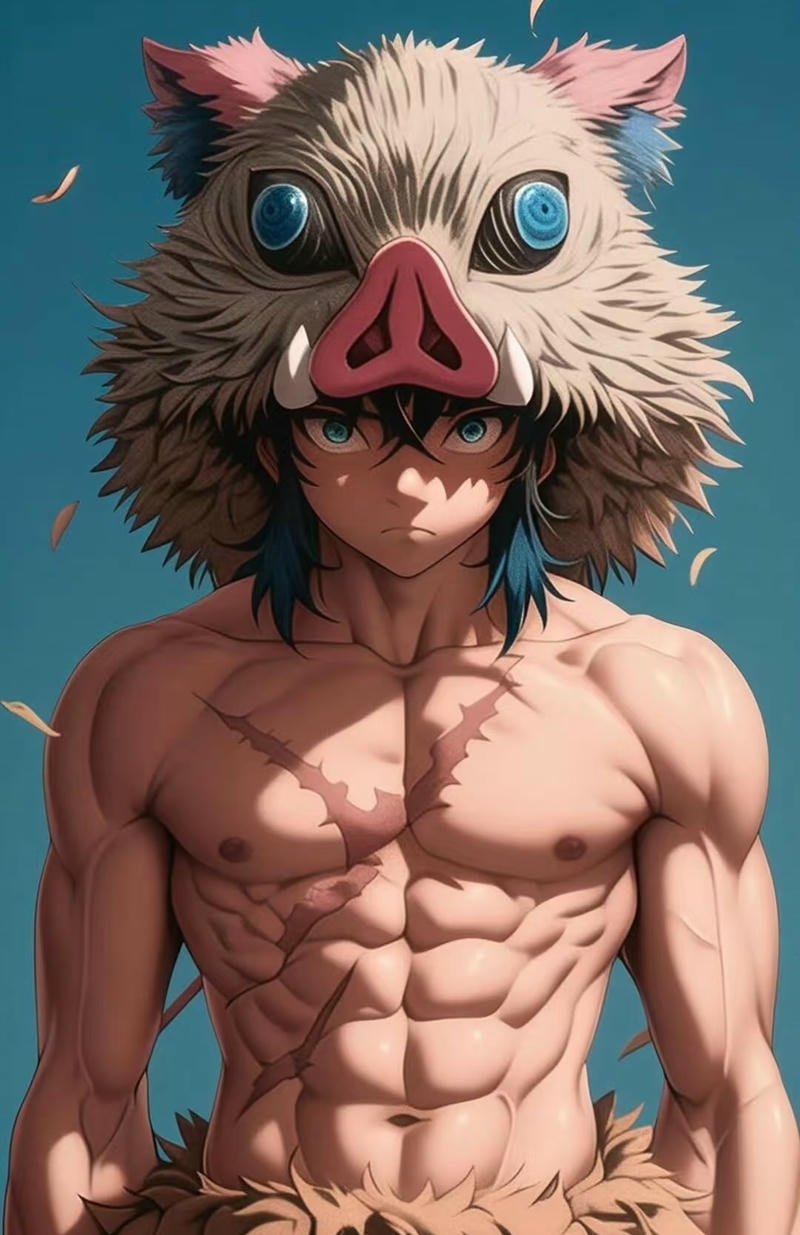 Ảnh Inosuke anime phong cách hành động cuốn hút