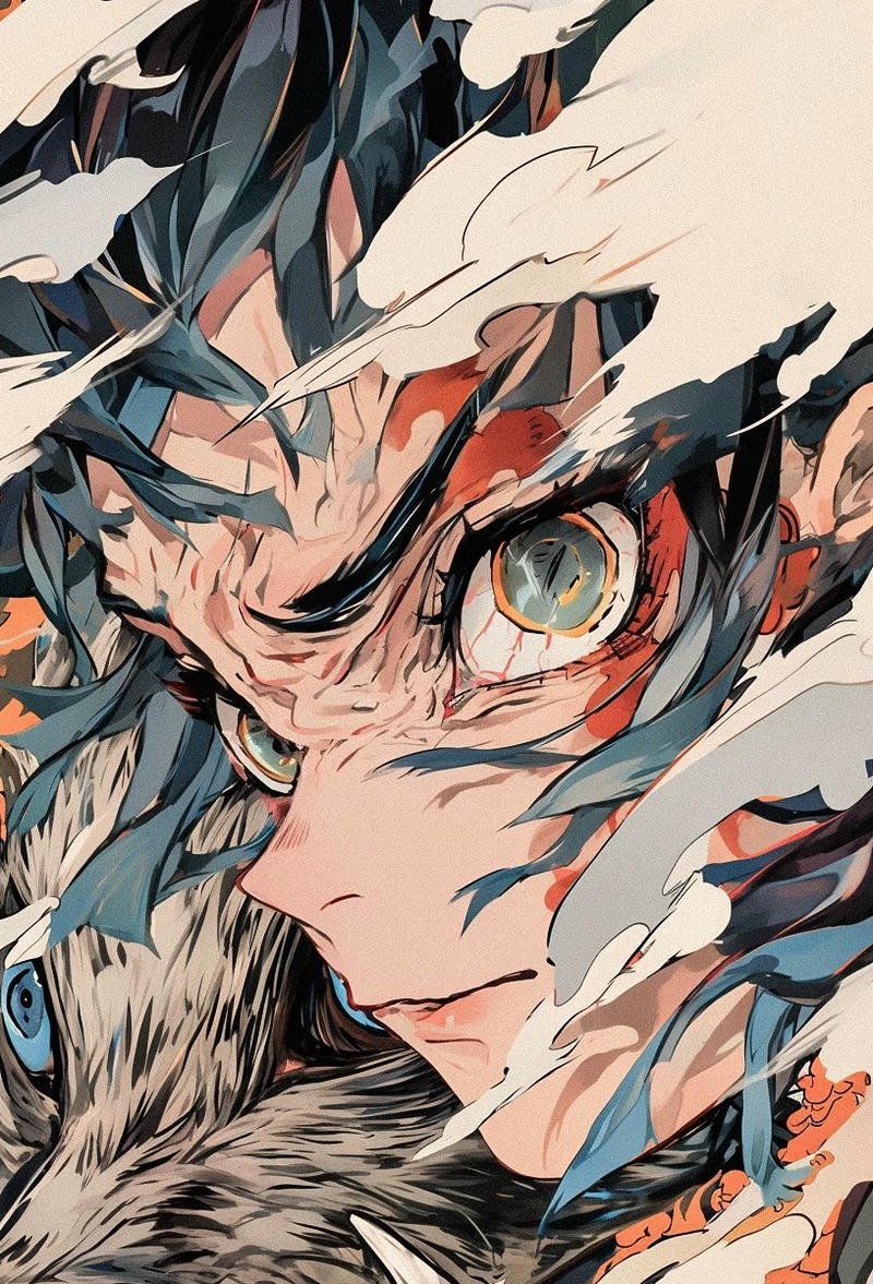 Ảnh Inosuke anime phong cách hành động dữ dội