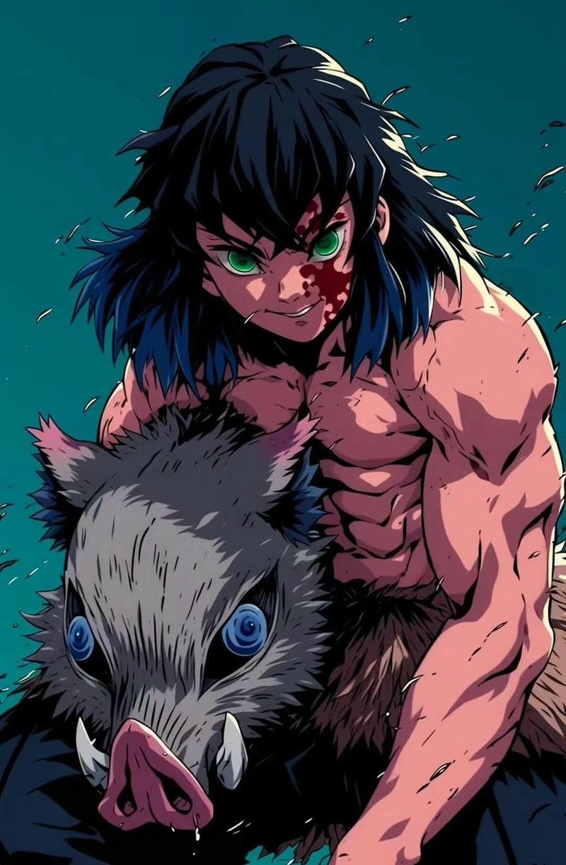 Ảnh Inosuke anime trong không gian tối