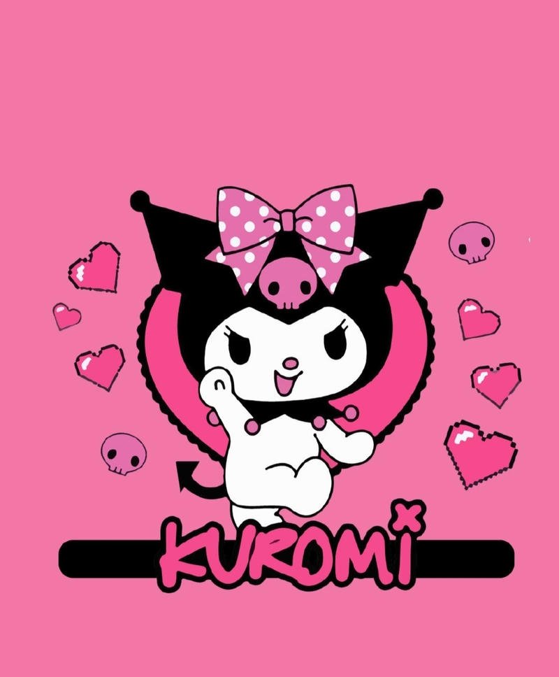 Ảnh Kuromi anime với biểu cảm dễ thương