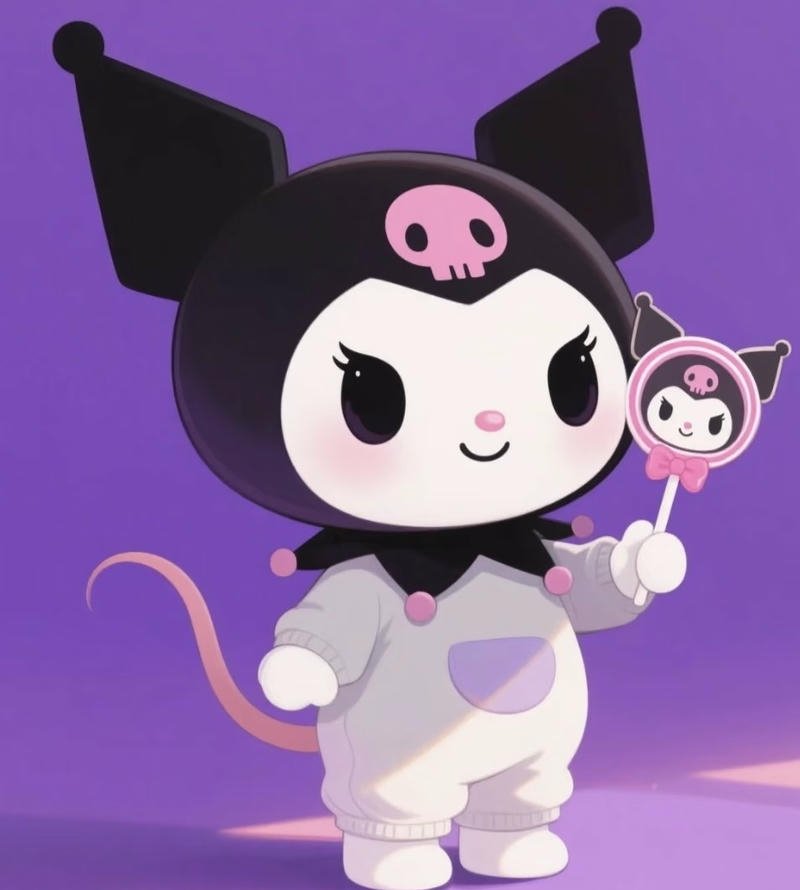 Ảnh Kuromi anime với phong cách chibi cute