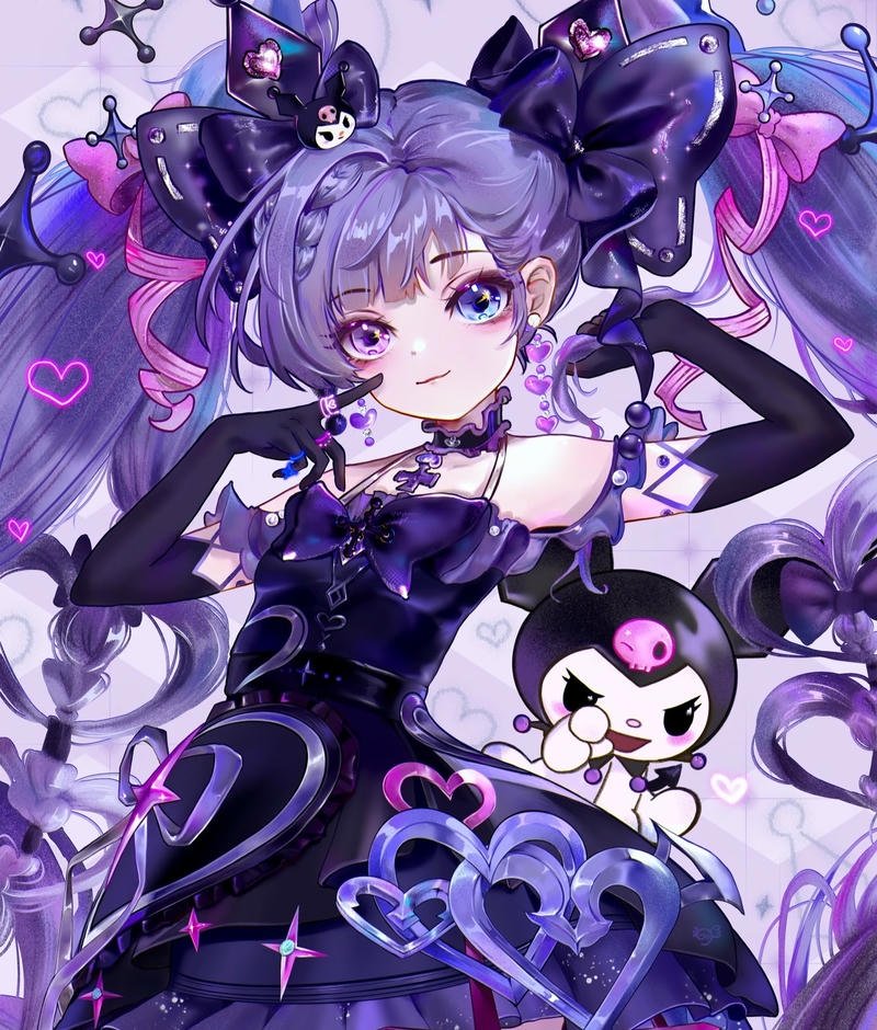 Ảnh Kuromi anime với phong cách đáng yêu nhẹ nhàng