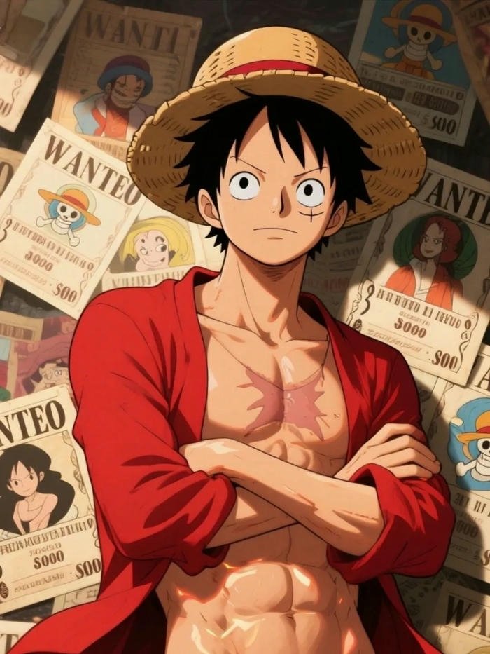 Ảnh Luffy cởi trần cơ bắp nhìn thẳng
