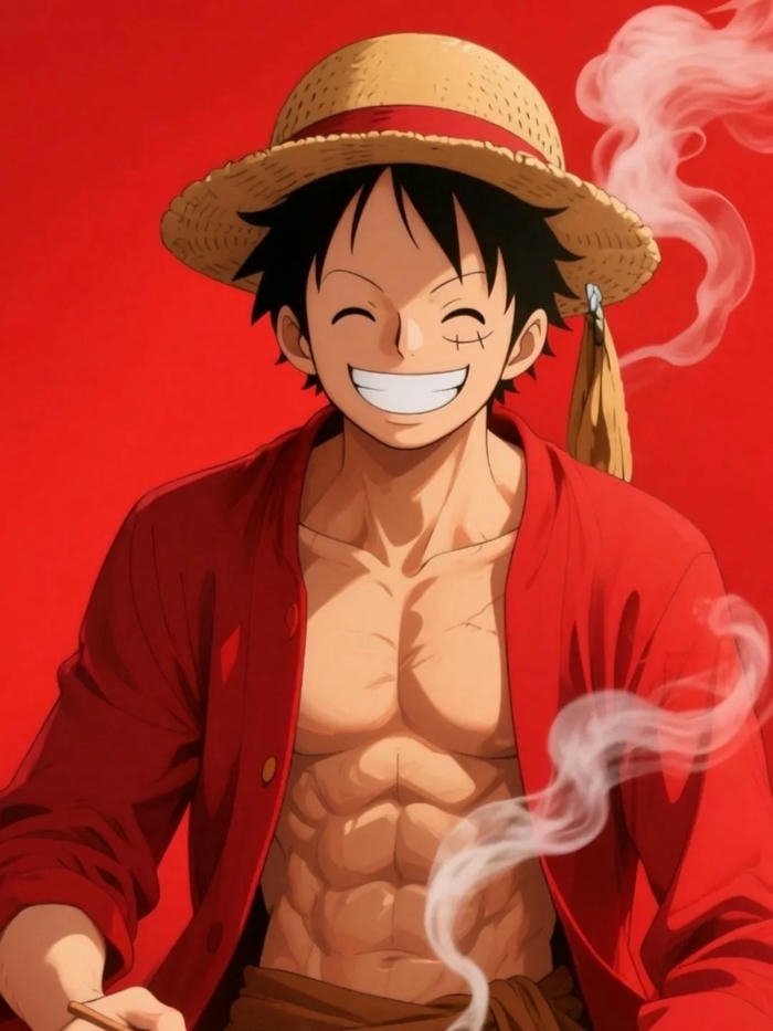 Ảnh Luffy đứng trên thuyền nền biển