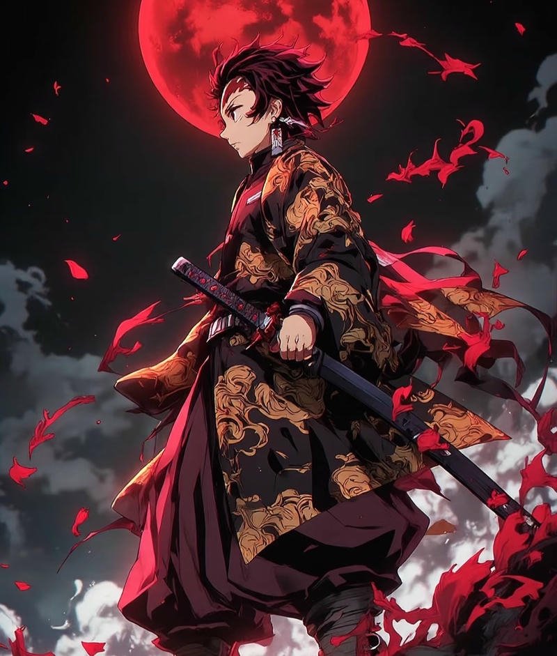 Ảnh anime Thanh Gươm Diệt Quỷ trong trận chiến căng