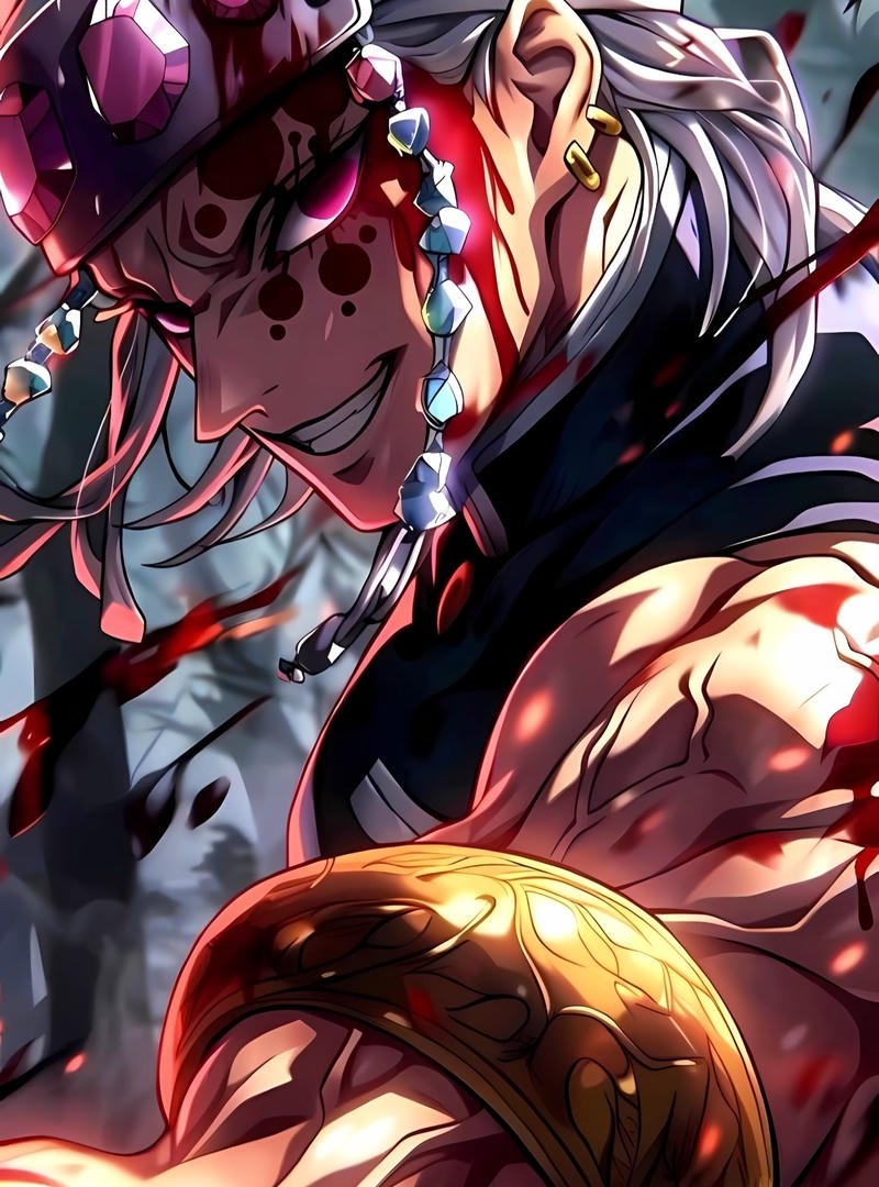 Ảnh anime Thanh Gươm Diệt Quỷ với hiệu ứng lửa