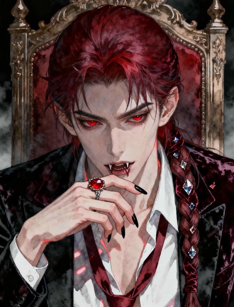 Ảnh anime ma cà rồng trong ánh sáng mờ