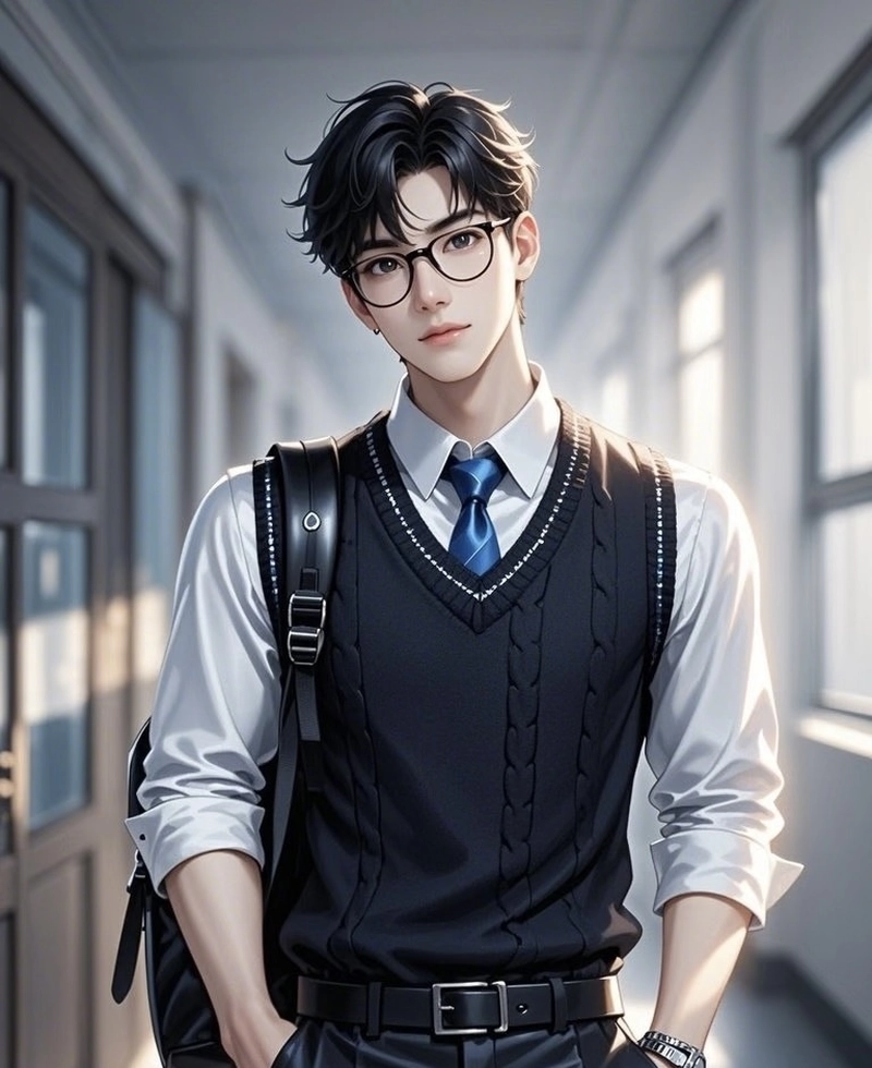 Ảnh anime nam học sinh phong cách nhẹ nhàng tự nhiên