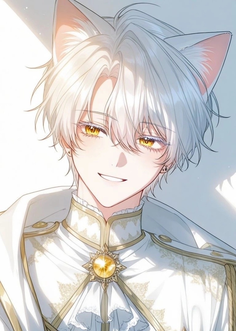 Ảnh anime nam tóc trắng với ánh nhìn sâu sắc