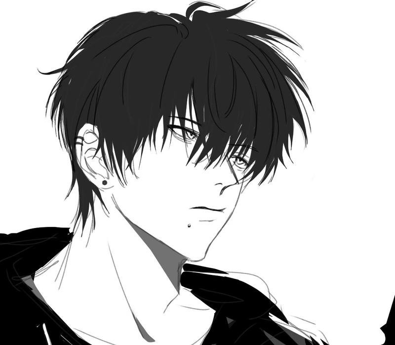 Ảnh anime nam trắng đen đẹp làm hình nền máy tính