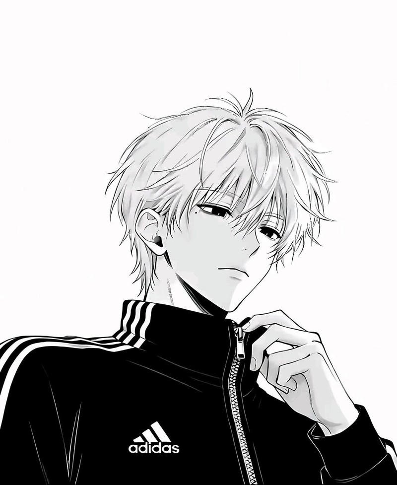 Ảnh anime nam trắng đen nhẹ nhàng đầy cảm xúc