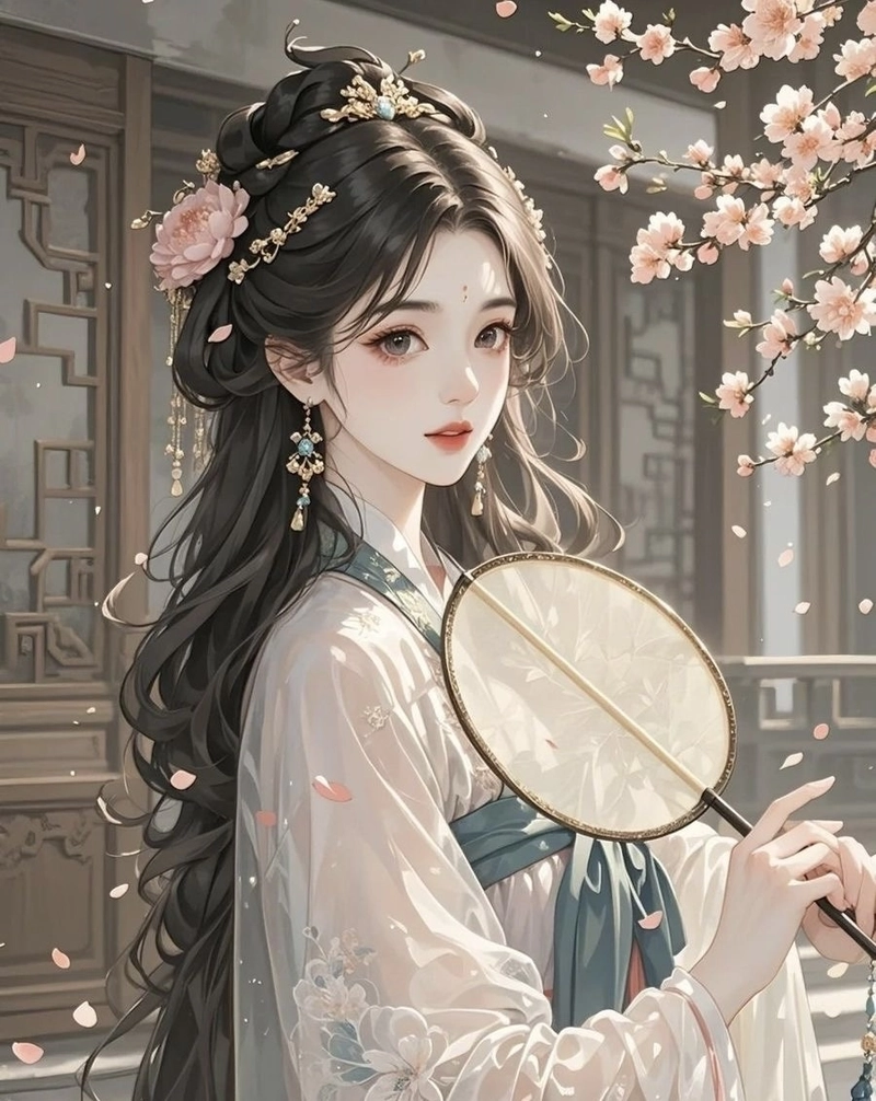 Ảnh anime nữ cổ trang trong bối cảnh cung đình