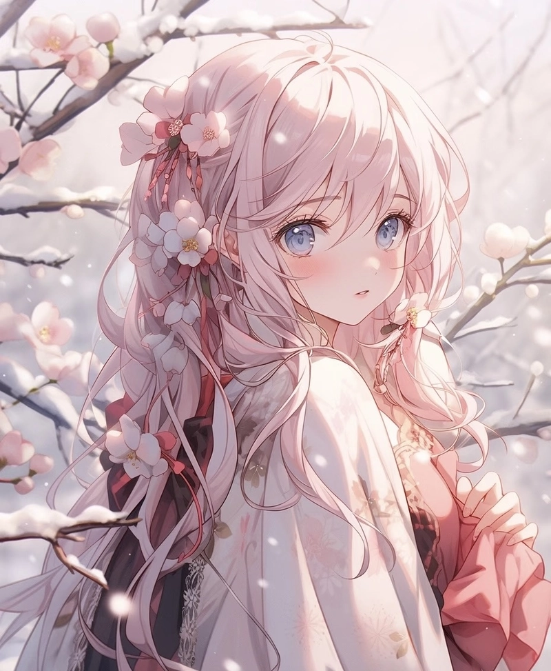 Ảnh anime nữ cổ trang trong trang phục thướt tha