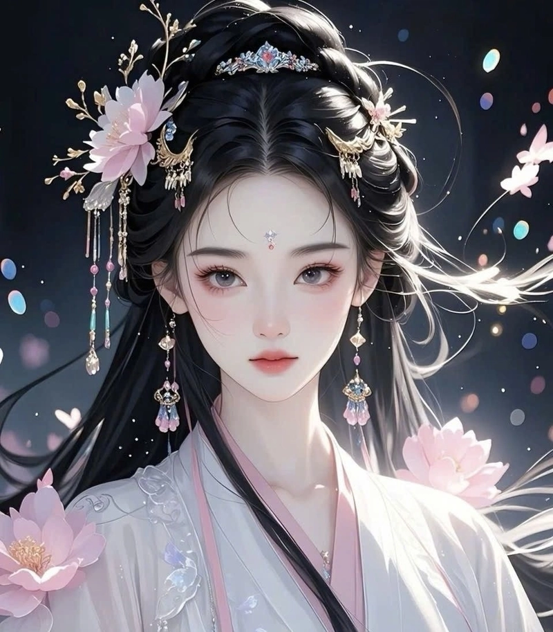 Ảnh anime nữ cổ trang với gương mặt dịu dàng