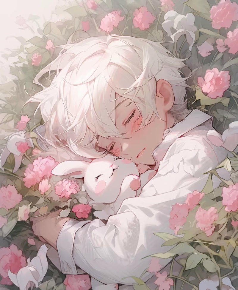 Ảnh thỏ anime với biểu cảm đáng yêu