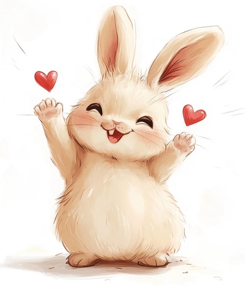 Ảnh thỏ anime với nét đáng yêu tự nhiên