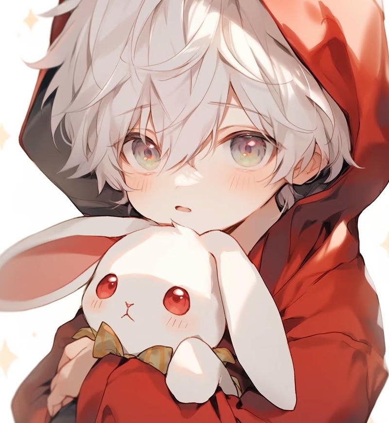 Ảnh thỏ anime với thần thái đáng yêu