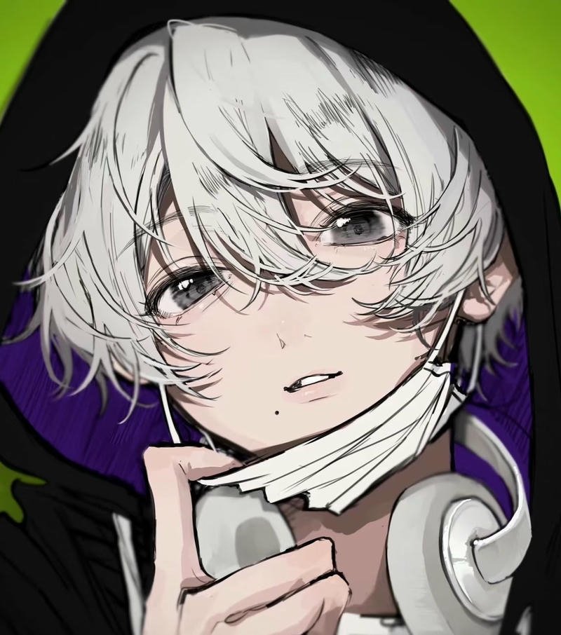 Chàng trai anime wibu với biểu cảm trầm lặng