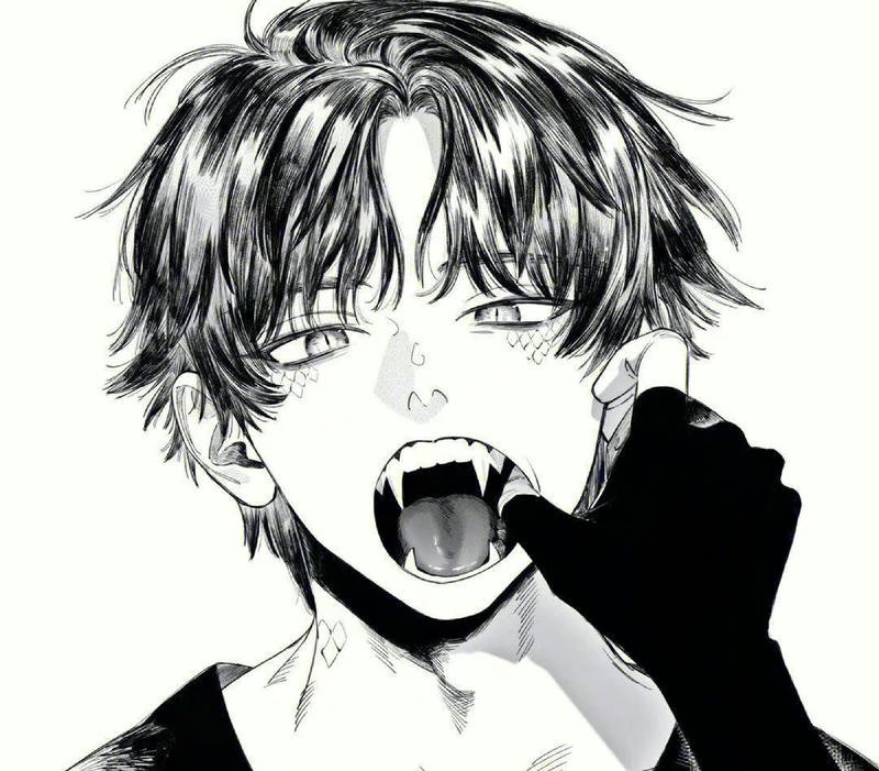 Chàng trai trắng đen ánh mắt sâu ảnh anime nam