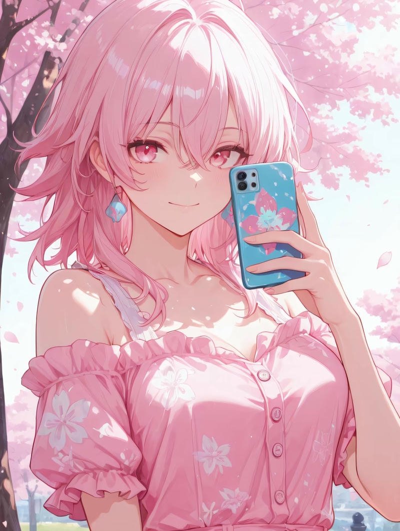 Cô gái anime ecchi với biểu cảm tinh nghịch