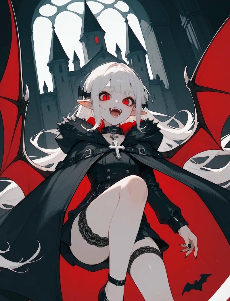 Cô gái anime ma cà rồng phong cách bí ẩn