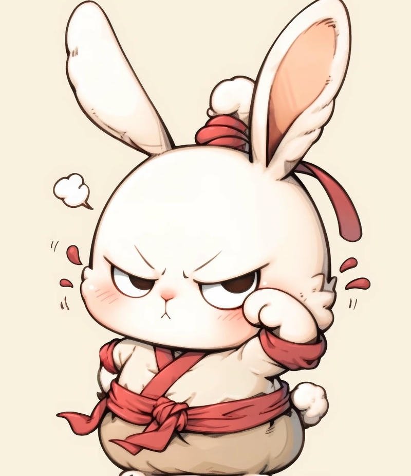 Cô gái thỏ anime với ánh mắt đáng yêu