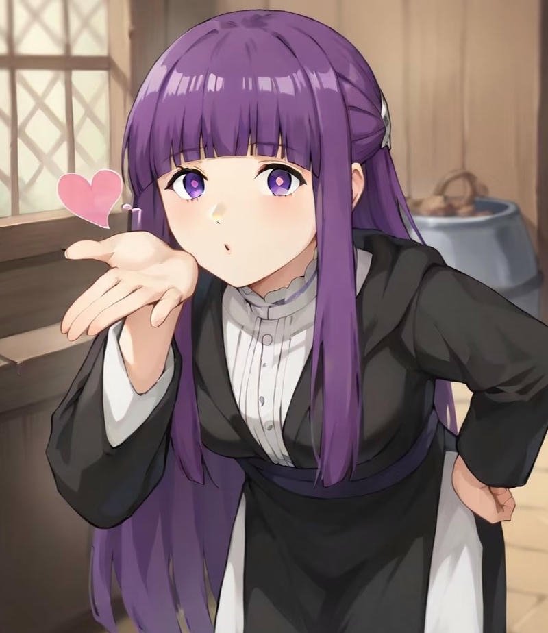 Fern anime với mái tóc tím đặc trưng nổi bật