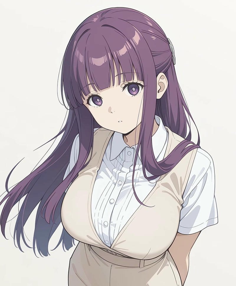 Hình Fern anime với ánh nhìn xa xăm