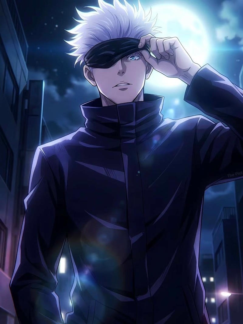 Hình Gojo Satoru trong khung cảnh thành phố đêm