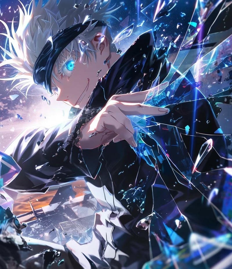 Hình Gojo Satoru trong trang phục chú thuật sư