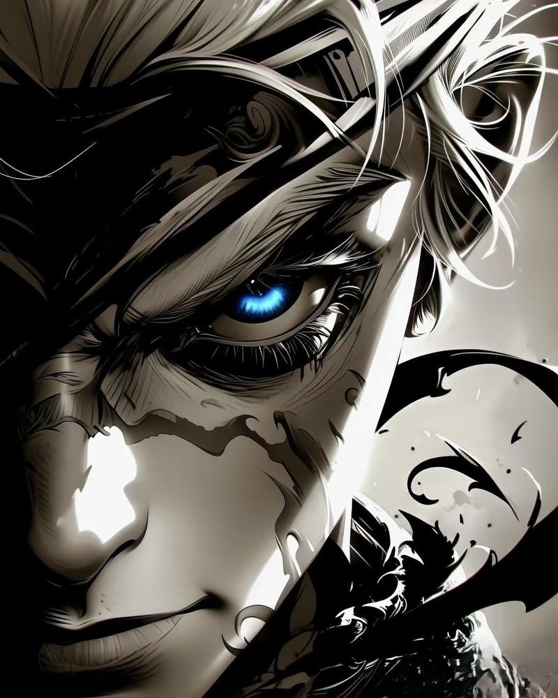 Hình Gojo Satoru với băng che mắt đặc trưng