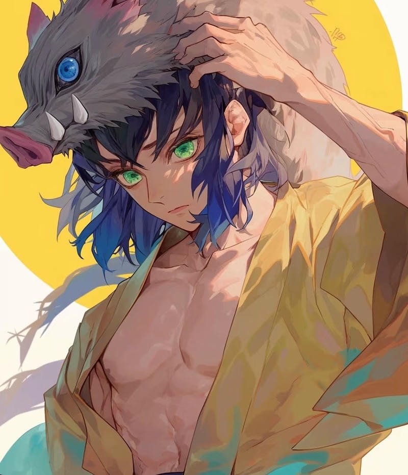 Hình Inosuke trong không gian chiến đấu